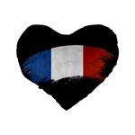 Flag France Flags French Country Standard 16  Premium Flano Heart Shape Cushions Back