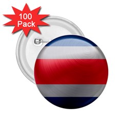 Costa Rica Flag Country Symbol 2 25  Buttons (100 Pack)  by Sapixe