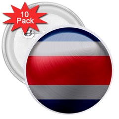 Costa Rica Flag Country Symbol 3  Buttons (10 Pack)  by Sapixe