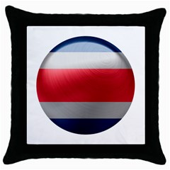 Costa Rica Flag Country Symbol Throw Pillow Case (black) by Sapixe