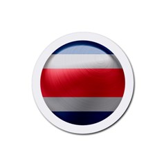 Costa Rica Flag Country Symbol Rubber Round Coaster (4 Pack)  by Sapixe