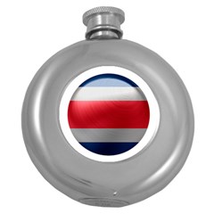 Costa Rica Flag Country Symbol Round Hip Flask (5 Oz) by Sapixe