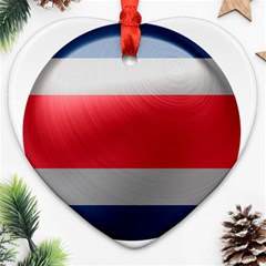 Costa Rica Flag Country Symbol Heart Ornament (two Sides) by Sapixe