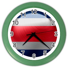 Costa Rica Flag Country Symbol Color Wall Clock by Sapixe