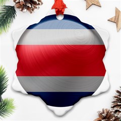 Costa Rica Flag Country Symbol Snowflake Ornament (two Sides) by Sapixe