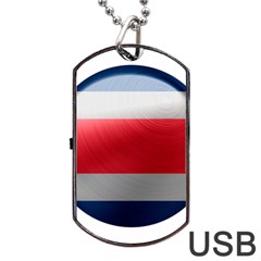 Costa Rica Flag Country Symbol Dog Tag Usb Flash (one Side) by Sapixe