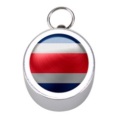 Costa Rica Flag Country Symbol Mini Silver Compasses by Sapixe