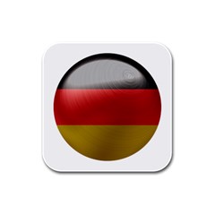 Germany Flag Europe Country Rubber Square Coaster (4 Pack) 