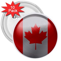 Canada Flag Country Symbol Nation 3  Buttons (10 Pack)  by Sapixe