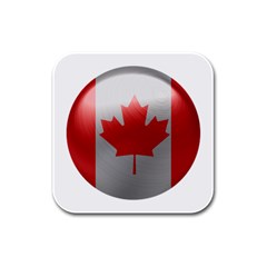 Canada Flag Country Symbol Nation Rubber Square Coaster (4 Pack) 