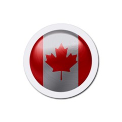 Canada Flag Country Symbol Nation Rubber Coaster (round)  by Sapixe