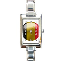 Belgium Flag Country Europe Rectangle Italian Charm Watch by Sapixe