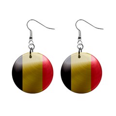 Belgium Flag Country Europe Mini Button Earrings by Sapixe