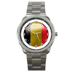 Belgium Flag Country Europe Sport Metal Watch by Sapixe