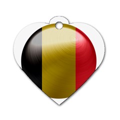 Belgium Flag Country Europe Dog Tag Heart (two Sides) by Sapixe