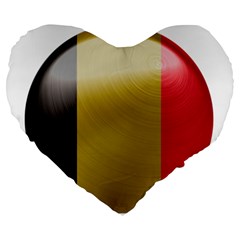 Belgium Flag Country Europe Large 19  Premium Heart Shape Cushions by Sapixe