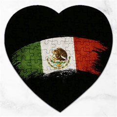 Flag Mexico Country National Jigsaw Puzzle (heart) by Sapixe