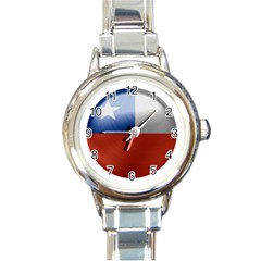 Chile Flag Country Chilean Round Italian Charm Watch by Sapixe