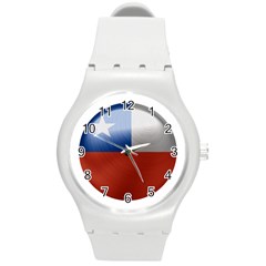 Chile Flag Country Chilean Round Plastic Sport Watch (m) by Sapixe