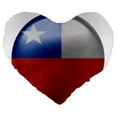 Chile Flag Country Chilean Large 19  Premium Heart Shape Cushions by Sapixe