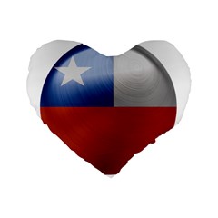 Chile Flag Country Chilean Standard 16  Premium Flano Heart Shape Cushions by Sapixe