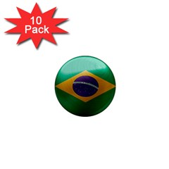 Brazil Flag Country Symbol 1  Mini Magnet (10 Pack)  by Sapixe