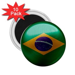 Brazil Flag Country Symbol 2 25  Magnets (10 Pack)  by Sapixe