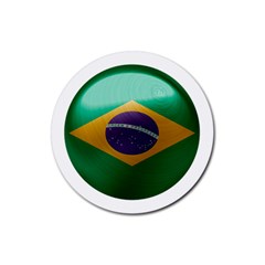 Brazil Flag Country Symbol Rubber Coaster (round)  by Sapixe