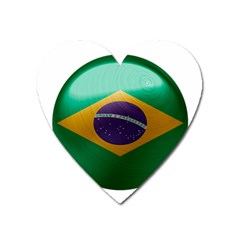 Brazil Flag Country Symbol Heart Magnet by Sapixe