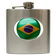 Brazil Flag Country Symbol Hip Flask (6 Oz) by Sapixe