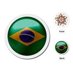 Brazil Flag Country Symbol Playing Cards Single Design (round) by Sapixe