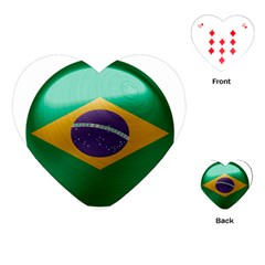 Brazil Flag Country Symbol Playing Cards Single Design (heart) by Sapixe