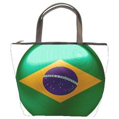 Brazil Flag Country Symbol Bucket Bag by Sapixe