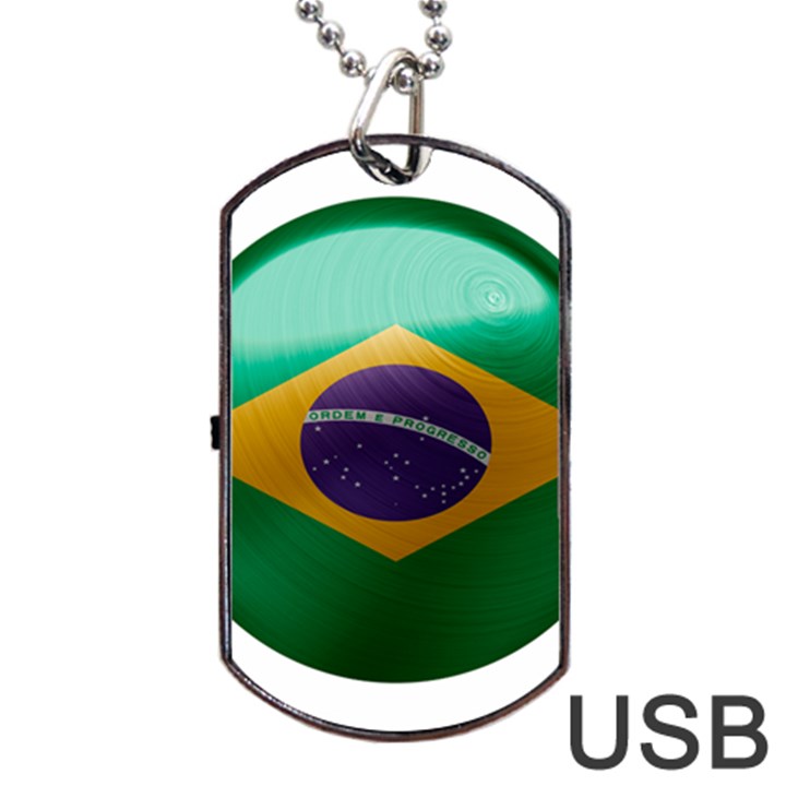 Brazil Flag Country Symbol Dog Tag USB Flash (One Side)