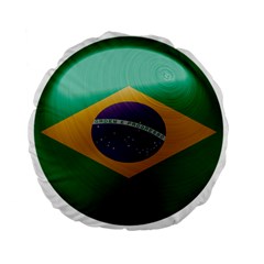 Brazil Flag Country Symbol Standard 15  Premium Round Cushions by Sapixe