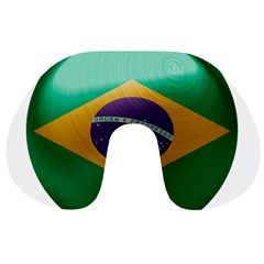 Brazil Flag Country Symbol Travel Neck Pillow by Sapixe