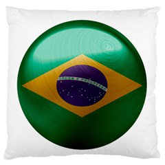 Brazil Flag Country Symbol Standard Flano Cushion Case (one Side) by Sapixe