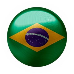 Brazil Flag Country Symbol Wooden Puzzle Round by Sapixe