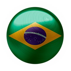 Brazil Flag Country Symbol Wooden Bottle Opener (round) by Sapixe