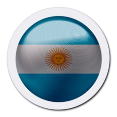 Argentina Flag Country Nation Round Mousepads by Sapixe