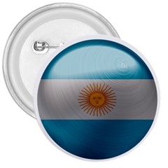 Argentina Flag Country Nation 3  Buttons by Sapixe