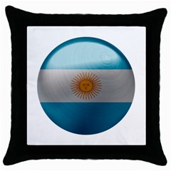 Argentina Flag Country Nation Throw Pillow Case (black) by Sapixe