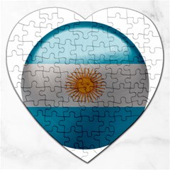 Argentina Flag Country Nation Jigsaw Puzzle (heart) by Sapixe