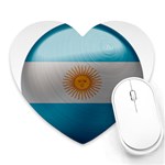 Argentina Flag Country Nation Heart Mousepads Front