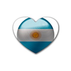 Argentina Flag Country Nation Heart Coaster (4 Pack)  by Sapixe