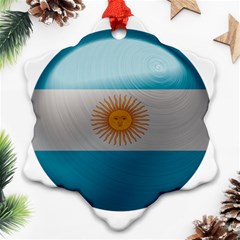 Argentina Flag Country Nation Ornament (snowflake) by Sapixe