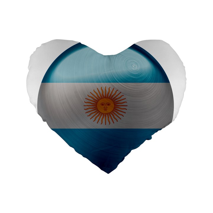 Argentina Flag Country Nation Standard 16  Premium Heart Shape Cushions