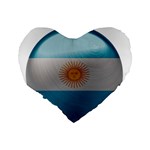 Argentina Flag Country Nation Standard 16  Premium Heart Shape Cushions Back