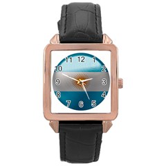 Argentina Flag Country Nation Rose Gold Leather Watch  by Sapixe