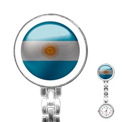 Argentina Flag Country Nation Stainless Steel Nurses Watch by Sapixe